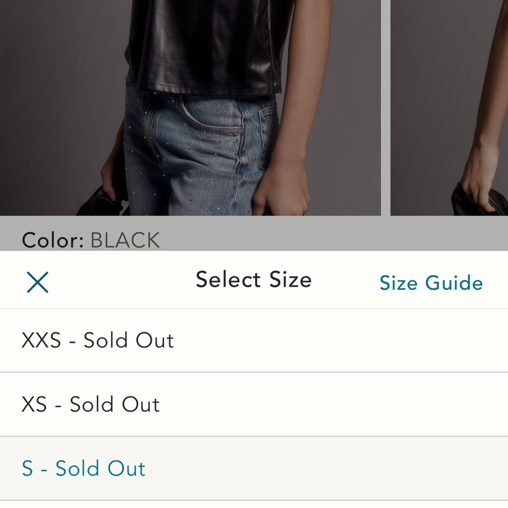 Anthropologie Porridge Faux Black Leather Top Small - Picture 4 of 6